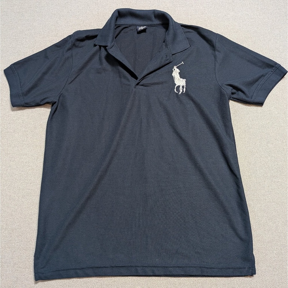 Polo Ralph Lauren Men's Navy Blue XL Polo Shirt Big Pony Fine Yarn Pique Knit